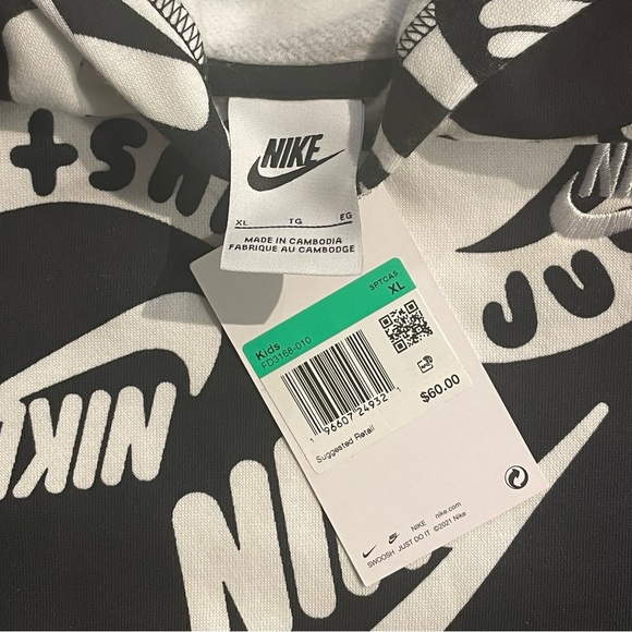 Nike *New With Tags* Cotton Hoodie Size Kids XL - Picture 4 of 9